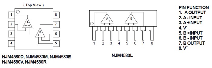 Nisshinbo NJM4580 Dual Operational Amplifiers